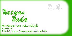 matyas maka business card