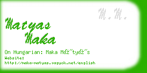 matyas maka business card